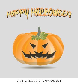 Isolated jack o' lantern on a colored background
