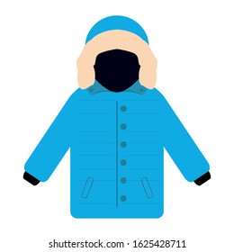 Isolated jacket image. Winter clothes icon - Vector