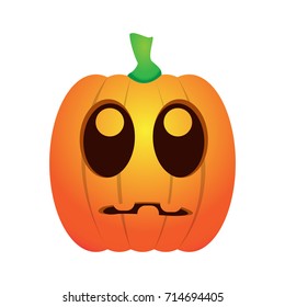 Isolated jack-o-lantern on a white background, Vector illustration