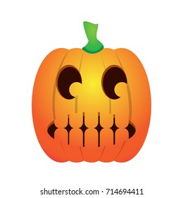 Isolated jack-o-lantern on a white background, Vector illustration