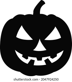 Isolated Jack-o-lantern. Vector single shape of pumpkin.