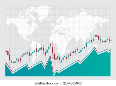 Isolated Japanese candlestick. Bullish and bearish chart pattern. Forex trading background. Economic growth. Crypto currency trading. Investment Background. Stock exchange market. 