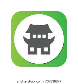 Isolated Japanese Icon Symbol On Clean Background. Vector Asian Temple Element In Trendy Style.