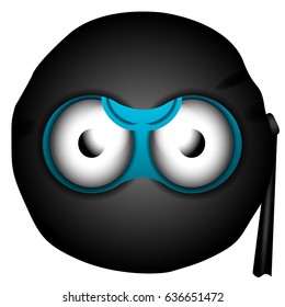 Isolated japanese ninja emote on a white background, Vector illustration