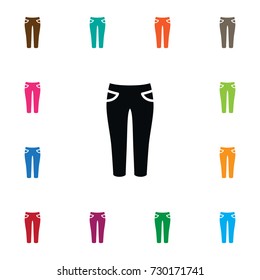 Isolated Jeans Icon. Pantaloons Vector Element Can Be Used For Leggings, Pantaloons, Jeans Design Concept.