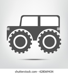 Isolated jeep off road vehicle icon. Flat design.