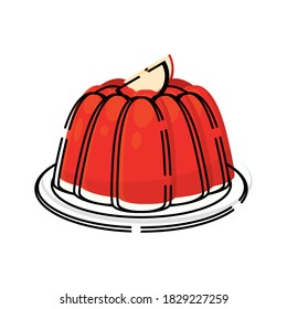 Isolated jelly rosh hashana jewish sticker- Vector