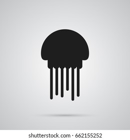 Isolated Jellyfish Icon Symbol On Clean Background. Vector Medusa Element In Trendy Style.