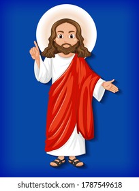 Isolated Jesus Cartoon Character  Illustration