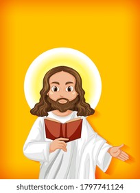 Isolated jesus cartoon character  illustration