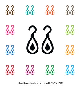 Isolated Jewel Icon. Beautify Vector Element Can Be Used For Shackle, Earring, Eardrop Design Concept.