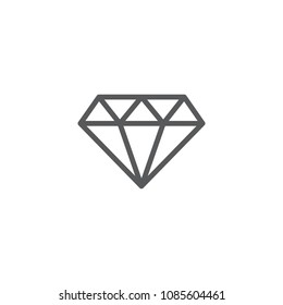 Isolated Jewel Icon Line Symbol On Clean Background. Vector Diamond Element In Trendy Style.