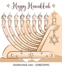 Isolated jewish candlestick menorah Hannukah concept Vector