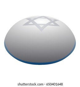 Isolated jewish kippah on a white background, Vector illustration
