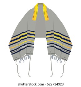 Isolated jewish tallit on a white background, Vector illustration