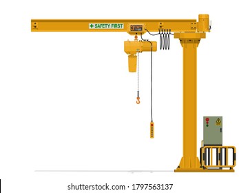 Isolated jib crane on white background
