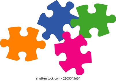 isolated jigsaw puzzles on a white background