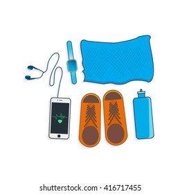Isolated jogging lifestyle concept vector