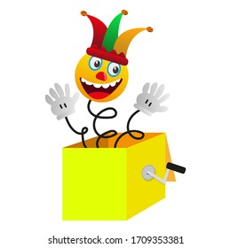Caja de broma aislada. Día del tonto de abril - Vector