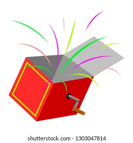 Isolated joke box image. April fool. Vector illustration design
