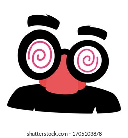 Isolated joke mask. Crazy eyes glasses - Vector