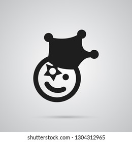 Isolated joker icon symbol on clean background. Vector clown element in trendy style.