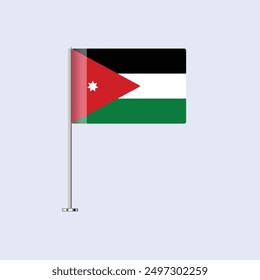 Isolierte Jordan Tischfahne auf Pole, Jordanische Flagge Vektor Design für Print und Web