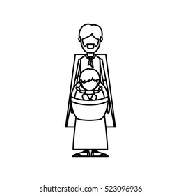Isolated joseph and baby jesus design