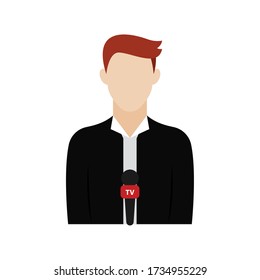 Icono de periodista aislado. Iconos de profesiones u ocupaciones - Vector