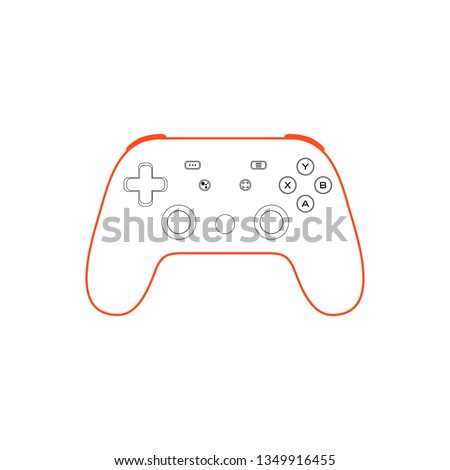 Isolated Joystick Controller Vector Flat Icon