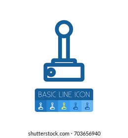 Isolated Joystick Outline. Keypad Vector Element Can Be Used For Joystick, Keypad, Gamer Design Concept.