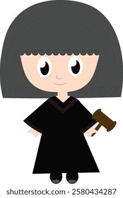 Isolated judge cartoon character. Law