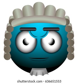 Isolated judge emote on a white background, Vector illustration