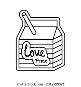 Isolated juice box icon with text pride icon Vector