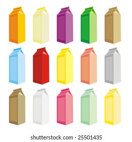 isolated juice carton boxes