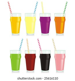 isolated juice glasses