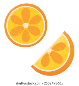 Isolado suculento laranja brilhante em estilo plano. Ícone de comida. Ilustração vetorial