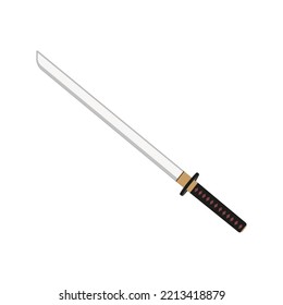 Katana aislada en un fondo blanco. Gráficos vectoriales. Espada Samurai. 