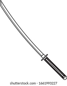 Isolated Katana, Samurai Sword in Vector