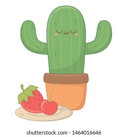Isolated kawaii of cactus cartoon design