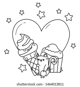 Isolated kawaii cartoon design vector illustration
