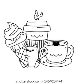 Isolated kawaii cartoon design vector illustration