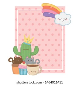 Isolated kawaii cartoons design vector illustration