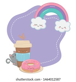 Isolated kawaii cartoons design vector illustration