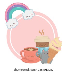 Isolated kawaii cartoons design vector illustration