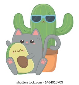 Isolated kawaii cartoons design vector illustration