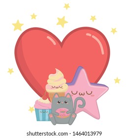 Isolated kawaii cartoons design vector illustration