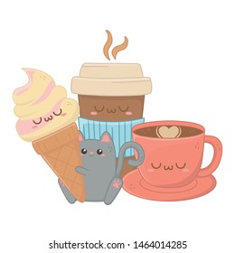 Isolated kawaii cartoons design vector illustration