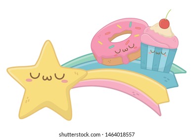 Isolated kawaii cartoons design vector illustration