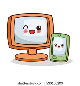 Isolated kawaii computer design